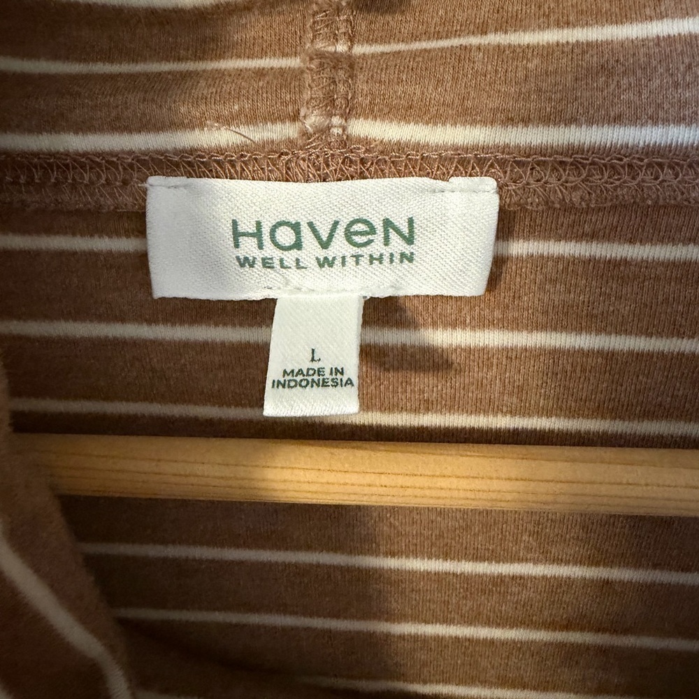Haven Well Within Striped Cowl Neck Pullover Sweater Size L - Picture 5 of 8